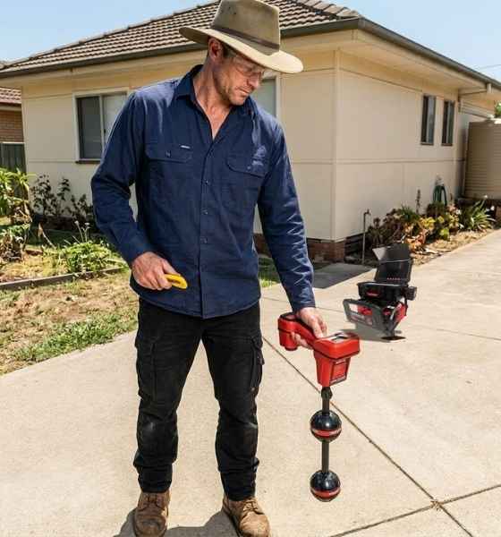A Plumber Using A Locator Along with A Drain Camera