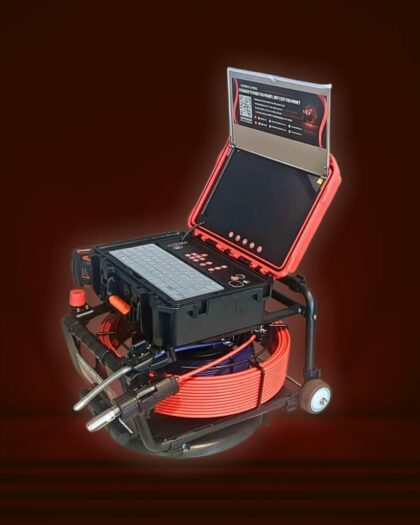 Double P drain camera machine angled front-right view