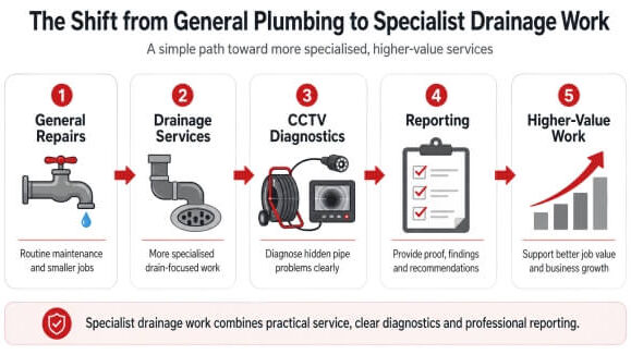 Simple Infographic Showing the Shift from General Plumbing