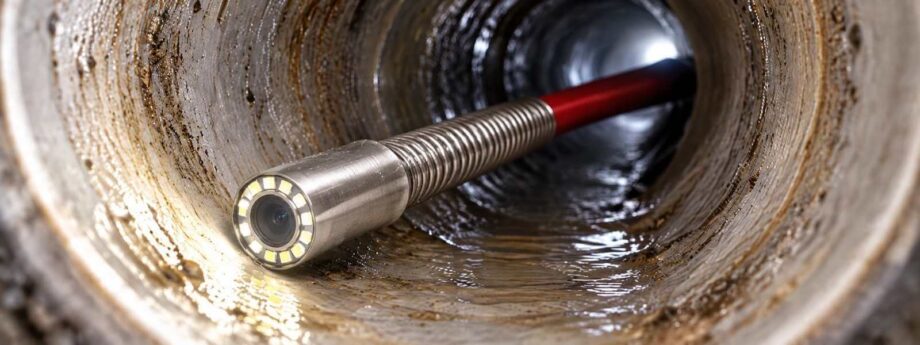 Drain Camera Head in the Drain Pipe
